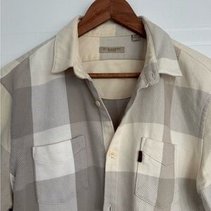 Burberry Brit Cream and Gray Plaid Shirt
